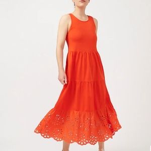 Jcrew Tiered maxi dress with eyelet trim